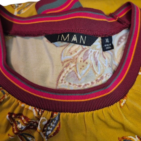IMAN Yellow and Red Relaxed Blouse - Picture 5 of 7